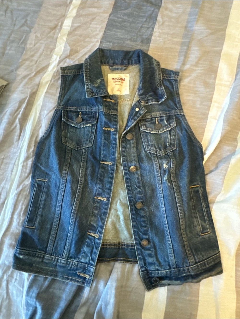 Mossimo Supply Co. Blue Denim Sleeveless Jean Jacket
